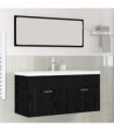 vidaXL Bathroom Cabinet Black Oak 100 x 38.5 x 46 cm Engineered Wood — Model: with faucet