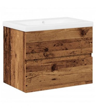 vidaXL Sink Cabinet with Built-in Basin Old Wood — Size: 60 x 38.5 x 45 cm, Model: without faucet & drain