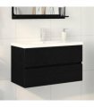 vidaXL Bathroom Sink Cabinet Black Oak 80 x 39 x 62 cm Engineered Wood — Size: 80 x 38.5 x 45 cm, Model: without faucet &drain