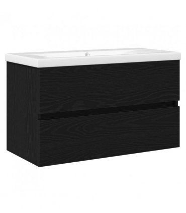 vidaXL Bathroom Sink Cabinet Black Oak 80 x 39 x 62 cm Engineered Wood — Size: 80 x 38.5 x 45 cm, Model: without faucet &drain
