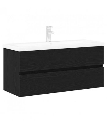 vidaXL Bathroom Sink Cabinet Black Oak 100 x 39 x 62 cm — Size: 100 x 38.5 x 45 cm, Model: with faucet &drain