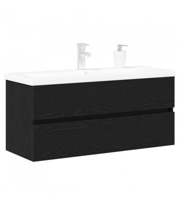 vidaXL Bathroom Sink Cabinet Black Oak 100 x 39 x 62 cm — Size: 100 x 38.5 x 45 cm, Model: with faucet &drain