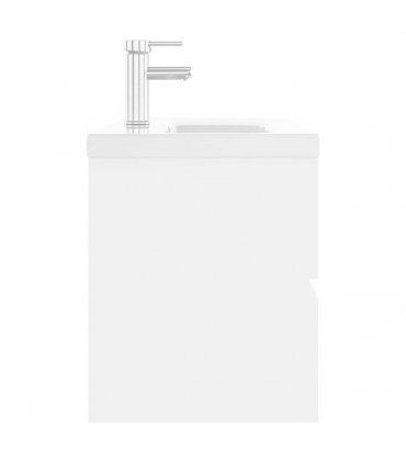 vidaXL Sink Cabinet with Built-in Basin White Engineered Wood — Size: 100 x 38.5 x 45 cm, Model: with faucet & drain