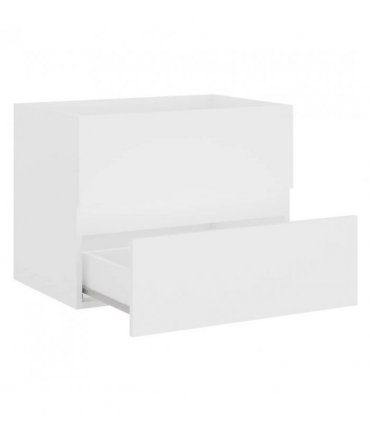 vidaXL Sink Cabinet with Built-in Basin White Engineered Wood — Size: 60 x 38.5 x 45 cm, Model: without faucet & drain