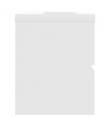 vidaXL Sink Cabinet with Built-in Basin White Engineered Wood — Size: 60 x 38.5 x 45 cm, Model: without faucet & drain