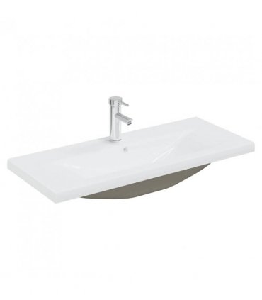 vidaXL Sink Cabinet with Built-in Basin and Faucet Artisan Oak — Size: 100 x 38.5 x 45 cm, Model: with faucet & drain