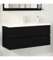 vidaXL Bathroom Sink Cabinet Black Oak 100 x 39 x 62 cm — Size: 100 x 38.5 x 45 cm, Model: without faucet &drain