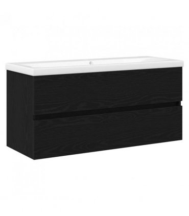 vidaXL Bathroom Sink Cabinet Black Oak 100 x 39 x 62 cm — Size: 100 x 38.5 x 45 cm, Model: without faucet &drain