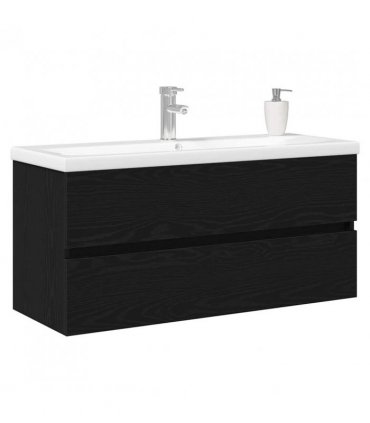 vidaXL Bathroom Sink Cabinet Black Oak 100 x 39 x 62 cm — Size: 100 x 38.5 x 45 cm, Model: without faucet &drain