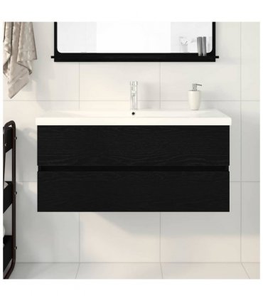 vidaXL Bathroom Sink Cabinet Black Oak 100 x 39 x 62 cm — Size: 100 x 38.5 x 45 cm, Model: without faucet &drain