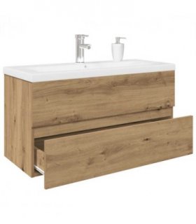 vidaXL Sink Cabinet with Built-in Basin and Faucet Artisan Oak — Size: 90 x 38.5 x 45 cm, Model: with faucet & drain