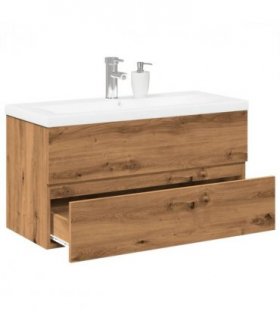 vidaXL Sink Cabinet with Built-in Basin Artisan Oak — Size: 90 x 38.5 x 45 cm, Model: without faucet & drain