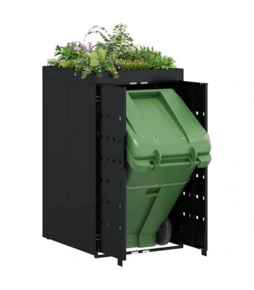 vidaXL Wheelie Bin Storage with Planter Roof for Single 240L Bin Black — Model: Planter top