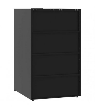 vidaXL Wheelie Bin Storage for Single Bin Black 69x79x117 cm Steel — Model: gas lift-up lid