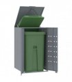vidaXL Wheelie Bin Storage for Single Bin Grey 69x79x117 cm Steel — Model: gas lift-up lid