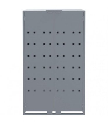 vidaXL Wheelie Bin Storage for Single Bin Grey 69x79x117 cm Steel — Model: gas lift-up lid