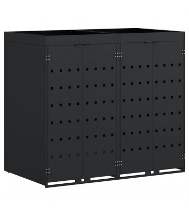 vidaXL Wheelie Bin Storage for 2 Bins Black 136 x 77.5 x 121.5 cm — Model: Planter top
