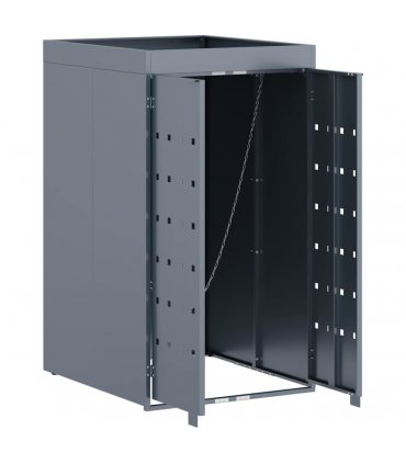 vidaXL Wheelie Bin Storage with Planter Roof for Single 240L Bin — Colour: Grey, Model: Planter top