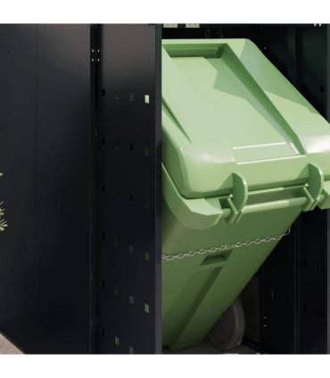 vidaXL Wheelie Bin Storage for 3 Bins Black 204 x 77.5 x 121.5 cm — Model: Planter top
