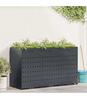 vidaXL Wheelie Bin Storage for 3 Bins Anthracite 204 x 77.5 x 121.5 cm — Model: Planter top