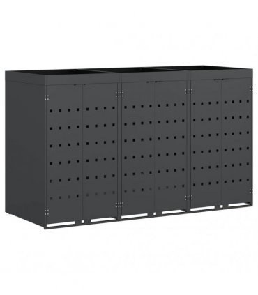 vidaXL Wheelie Bin Storage for 3 Bins Anthracite 204 x 77.5 x 121.5 cm — Model: Planter top
