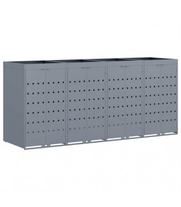 vidaXL Wheelie Bin Storage for 4 Bins Light Grey 272 x 77.5 x 121.5 cm — Model: Planter top