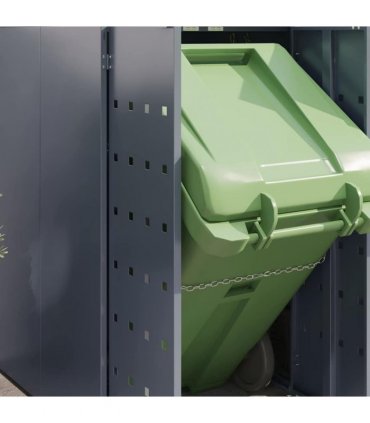 vidaXL Wheelie Bin Storage for 4 Bins Light Grey 272 x 77.5 x 121.5 cm — Model: Planter top