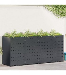 vidaXL Wheelie Bin Storage for 4 Bins Anthracite 272 x 77.5 x 121.5 cm — Model: Planter top
