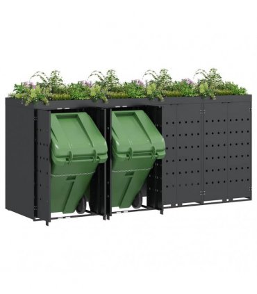 vidaXL Wheelie Bin Storage for 4 Bins Anthracite 272 x 77.5 x 121.5 cm — Model: Planter top