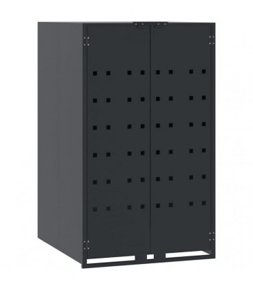 vidaXL Wheelie Bin Storage for Single Bin Anthracite 69x79x117 cm Steel — Model: gas lift-up lid