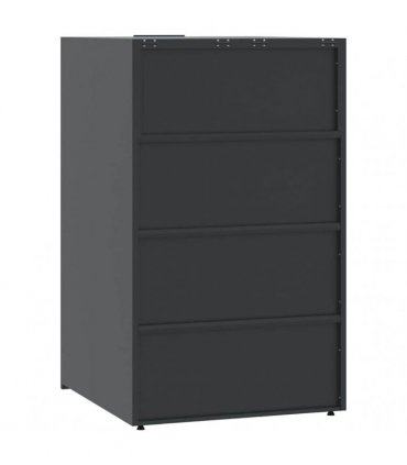 vidaXL Wheelie Bin Storage for Single Bin Anthracite 69x79x117 cm Steel — Model: gas lift-up lid