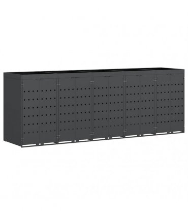 vidaXL Wheelie Bin Storage for 5 Bins Anthracite 340 x 77.5 x 121.5 cm — Model: Planter top