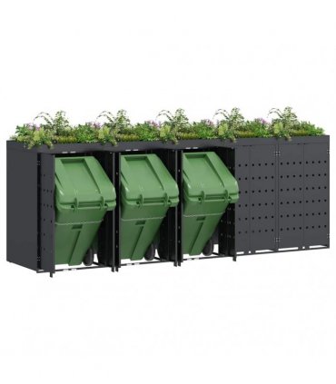 vidaXL Wheelie Bin Storage for 5 Bins Anthracite 340 x 77.5 x 121.5 cm — Model: Planter top