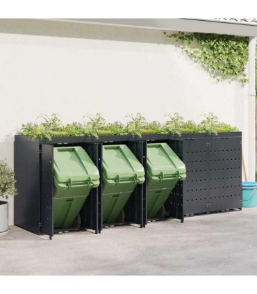 vidaXL Wheelie Bin Storage for 5 Bins Anthracite 340 x 77.5 x 121.5 cm — Model: Planter top