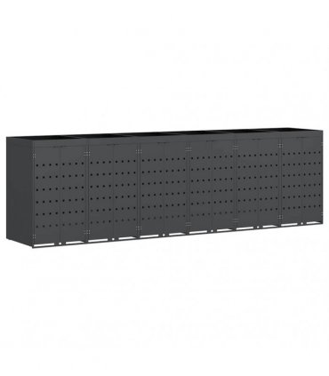 vidaXL Wheelie Bin Storage for 6 Bins Anthracite 408 x 77.5 x 121.5 cm — Model: Planter top