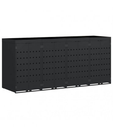 vidaXL Wheelie Bin Storage for 4 Bins Black 272 x 77.5 x 121.5 cm — Model: Planter top