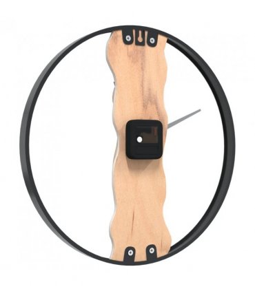 vidaXL Wall Clock Brown Ø35 cm Iron and Oak Wood