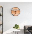 vidaXL Wall Clock Brown Ø35 cm Iron and Olive Wood — Colour: dark brown
