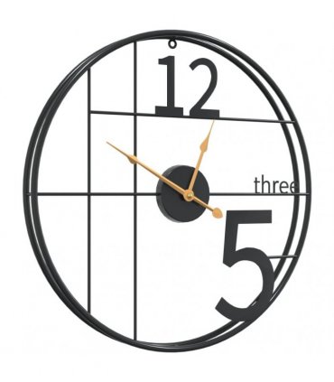 vidaXL Wall Clock Black Ø50 cm Iron