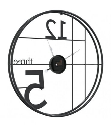 vidaXL Wall Clock Black Ø50 cm Iron