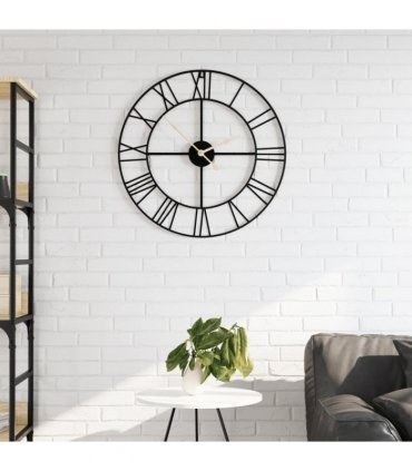 vidaXL Wall Clock Black Ø50 cm Iron — V0671983689