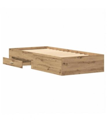 vidaXL Bed Frame with Drawer Artisan Oak 90 x 200 cm Engineered Wood