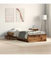 vidaXL Bed Frame with Drawer Old Wood 90 x 200 cm Engineered Wood