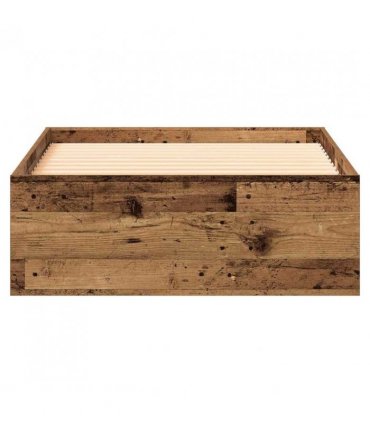vidaXL Bed Frame with Drawer Old Wood 90 x 200 cm Engineered Wood