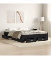 vidaXL Bed Frame with Drawer Black Oak 160 x 200 cm Engineered Wood