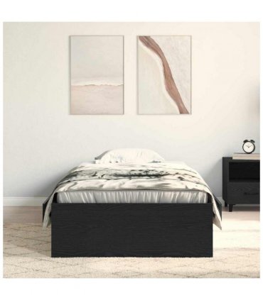 vidaXL Bed Frame with Drawer Black Oak 100 x 200 cm Engineered Wood