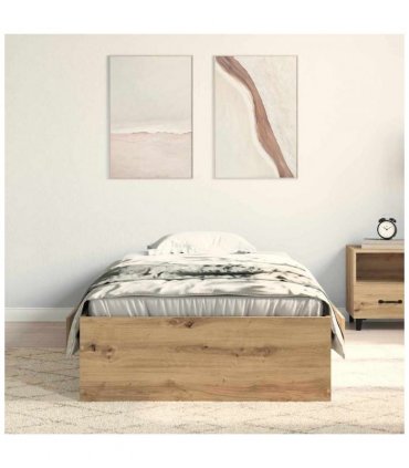 vidaXL Bed Frame with Drawer Artisan Oak 100 x 200 cm Engineered Wood