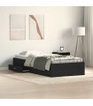 vidaXL Bed Frame with Drawer Black Oak 90 x 200 cm Engineered Wood