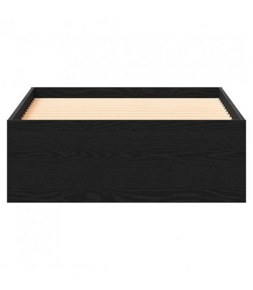 vidaXL Bed Frame with Drawer Black Oak 90 x 200 cm Engineered Wood