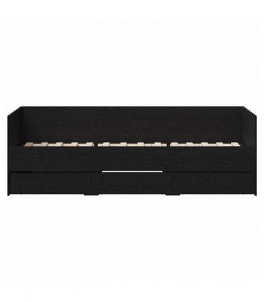 vidaXL Daybed with Headboard Black Oak 90 x 190 cm Engineered Wood